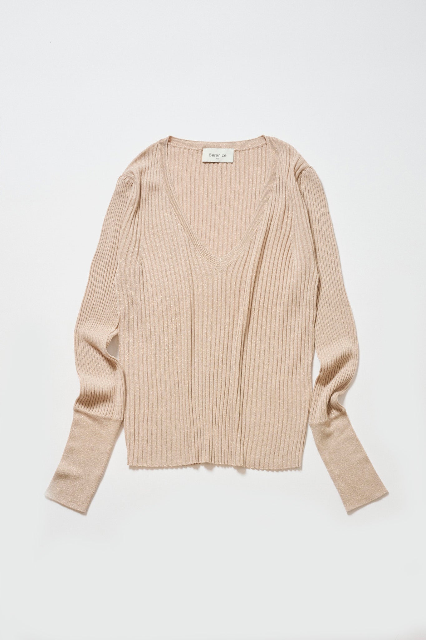 【Berenice】BIBI ラメ入りVネックリブニット