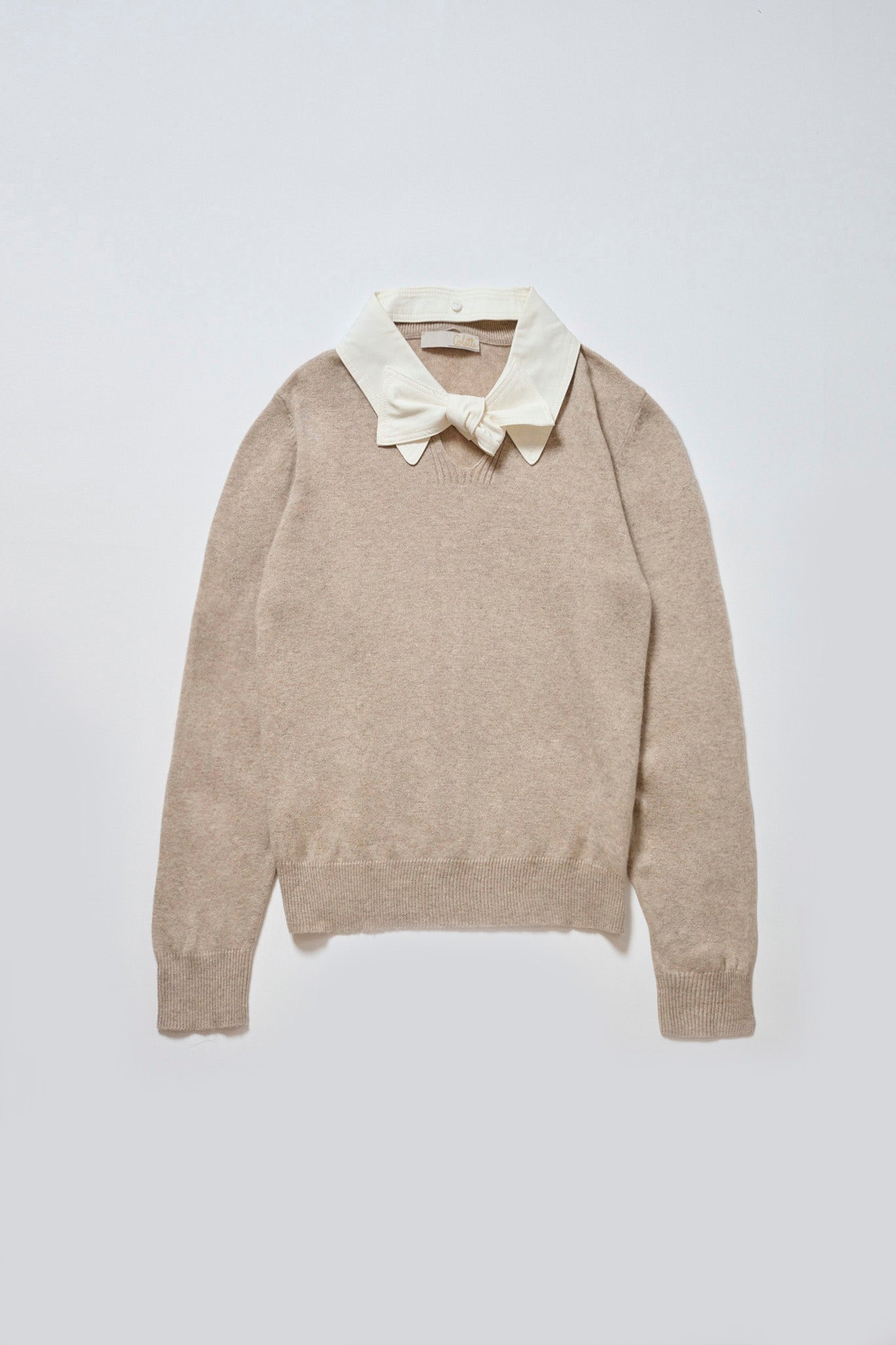 【212bleecker】リボン付きカシミヤウールVネックプルオーバー