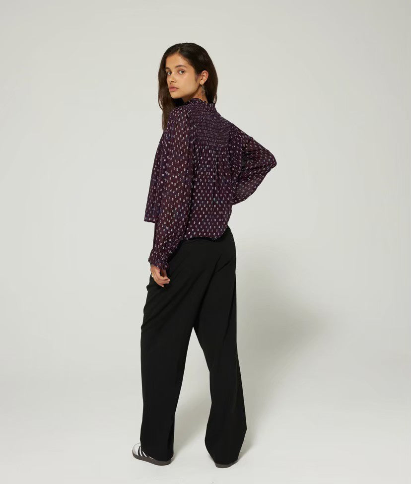 【LES COYOTES DE PARIS】LILLY シルバードットシフォンブラウス