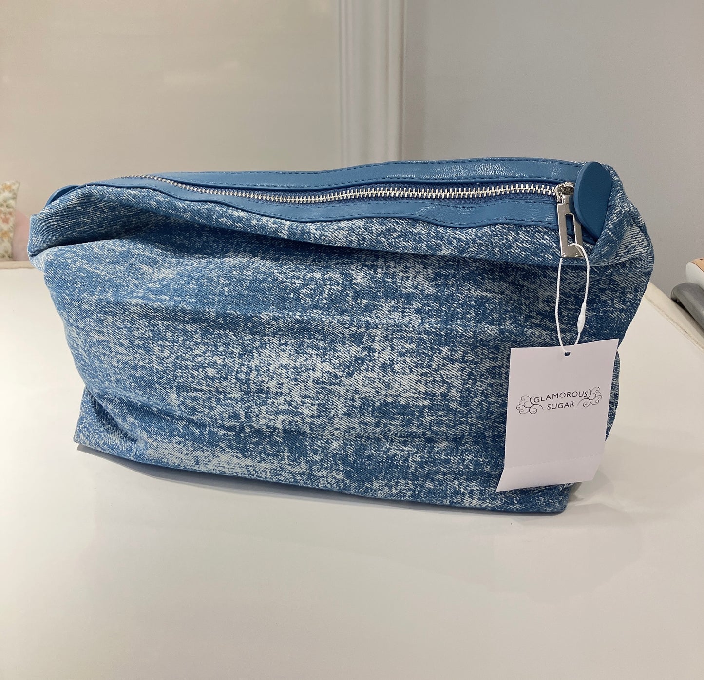 【212Bleecker Luxe】Lina Knit Tote Blue Bag