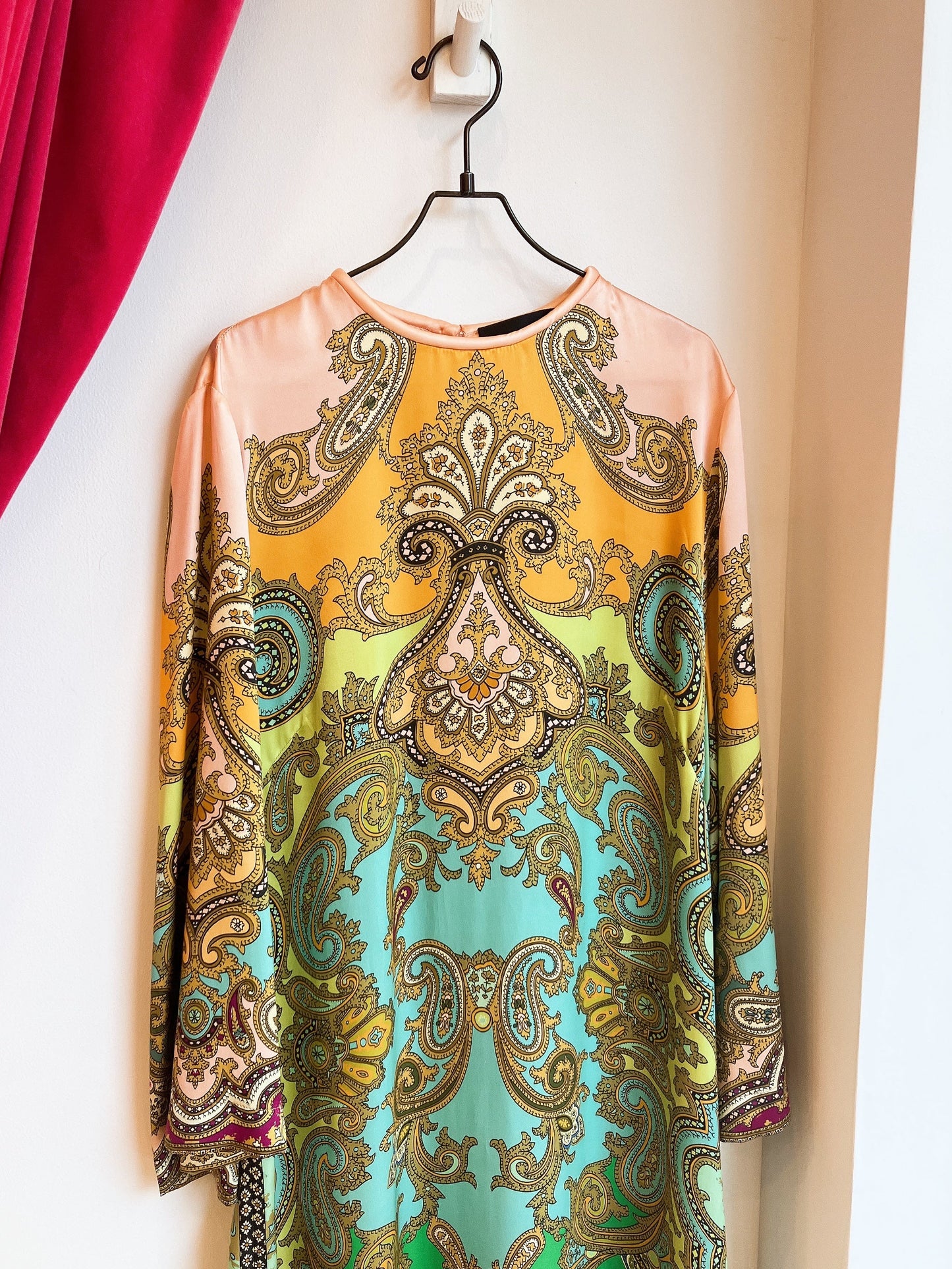 【ALÉMAIS(アレマイス)】Helena Paisley Long Dress/シルク ペイズリープリントロングドレス