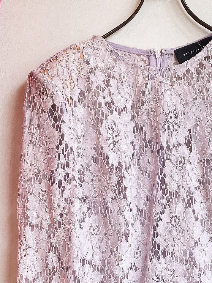 【212Bleecker Luxe】Purple Lace Blouse/フローラルレースブラウス