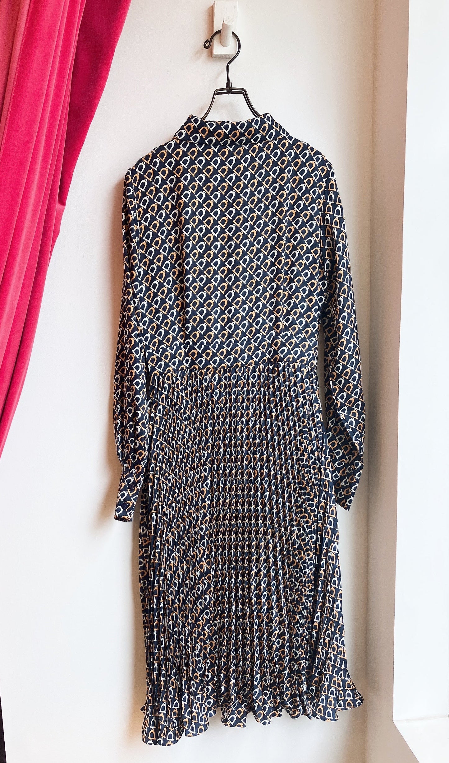 【212Bleecker Luxe】/ジオメトリックプリント シャツプリーツドレス