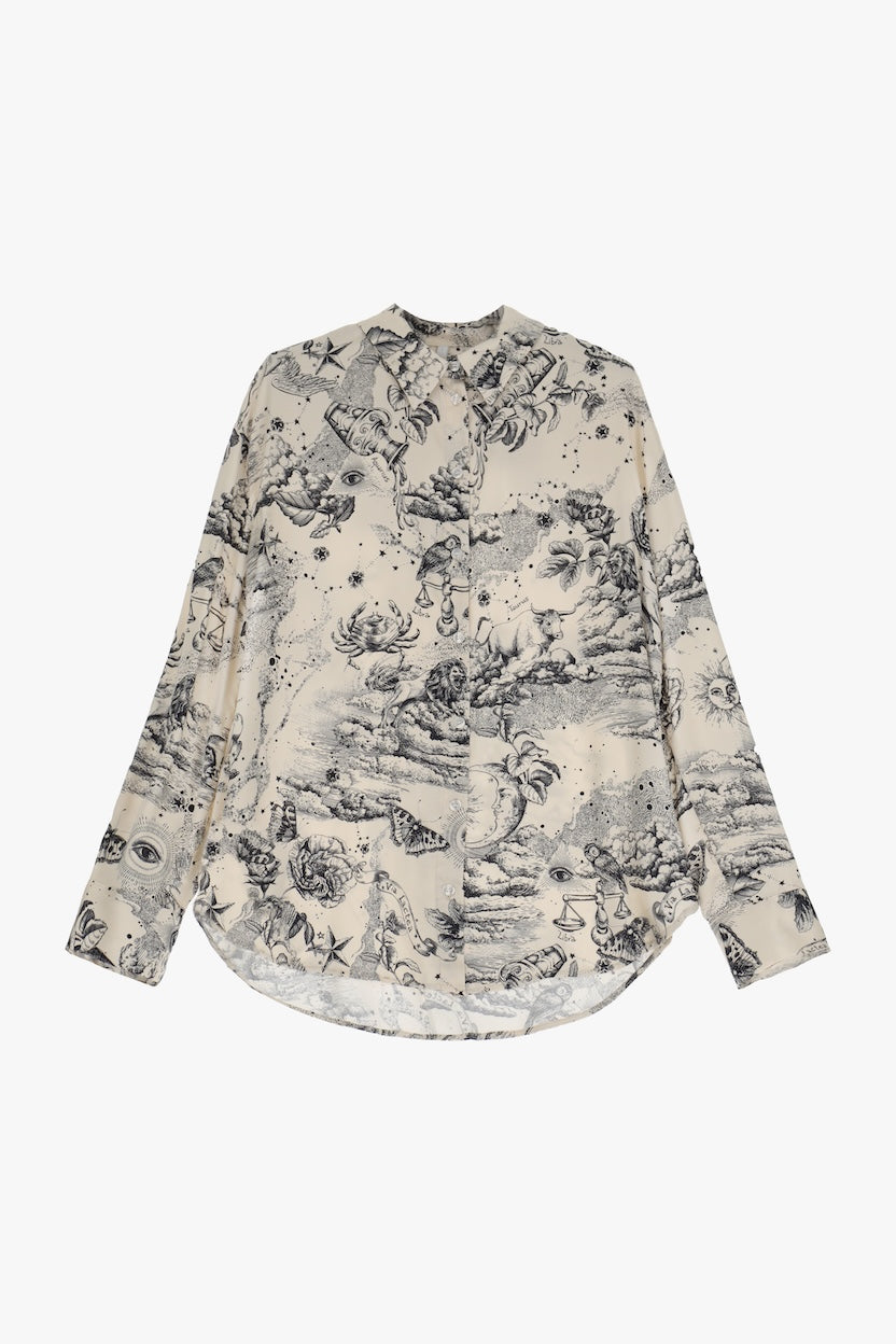 【Imperial】ALLICIA アーティスティック星座プリントシャツブラウス