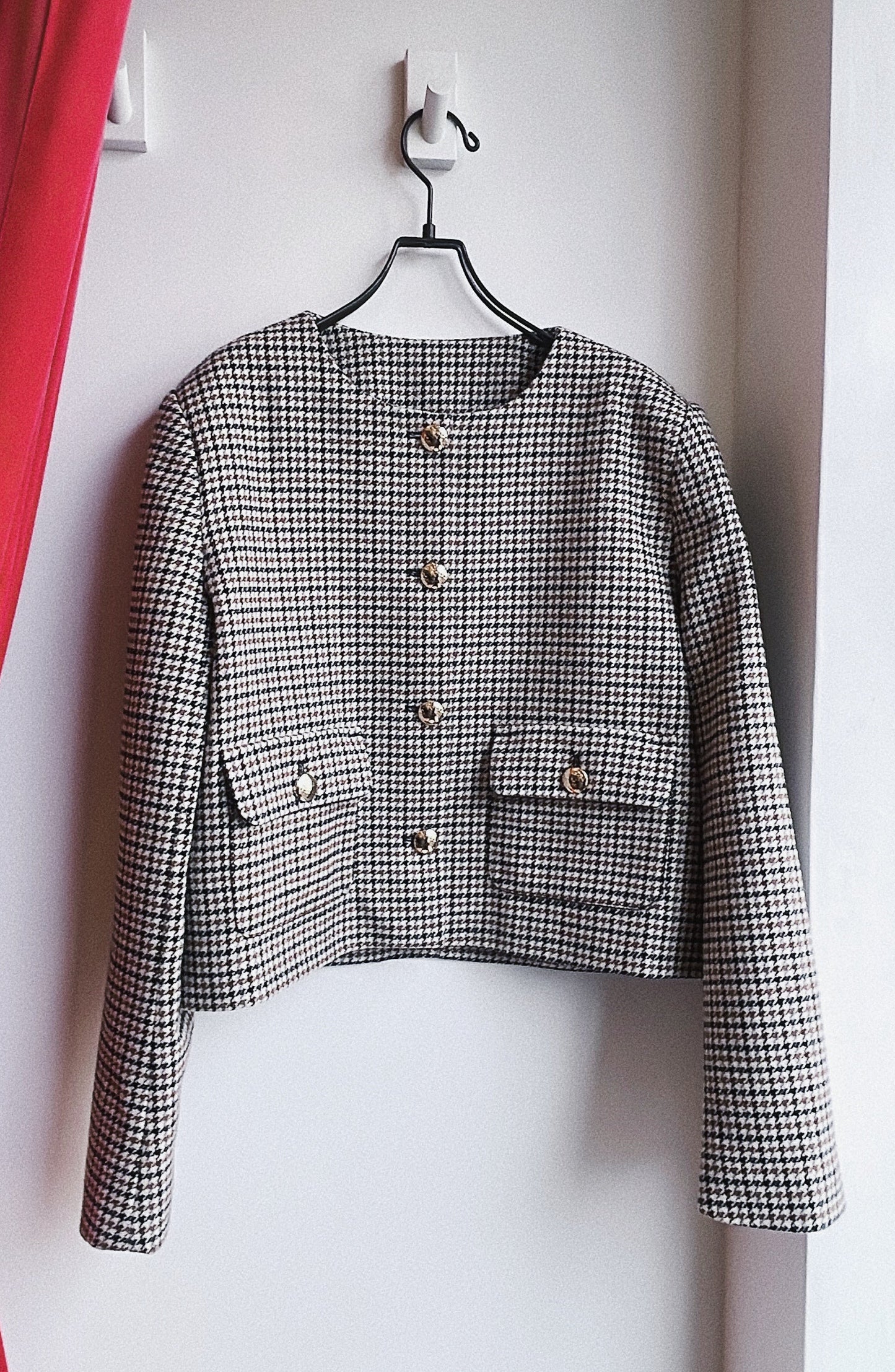 【212bleecker】Gabrielle Houndstooth Jacket/チェックツイードショートジャケット