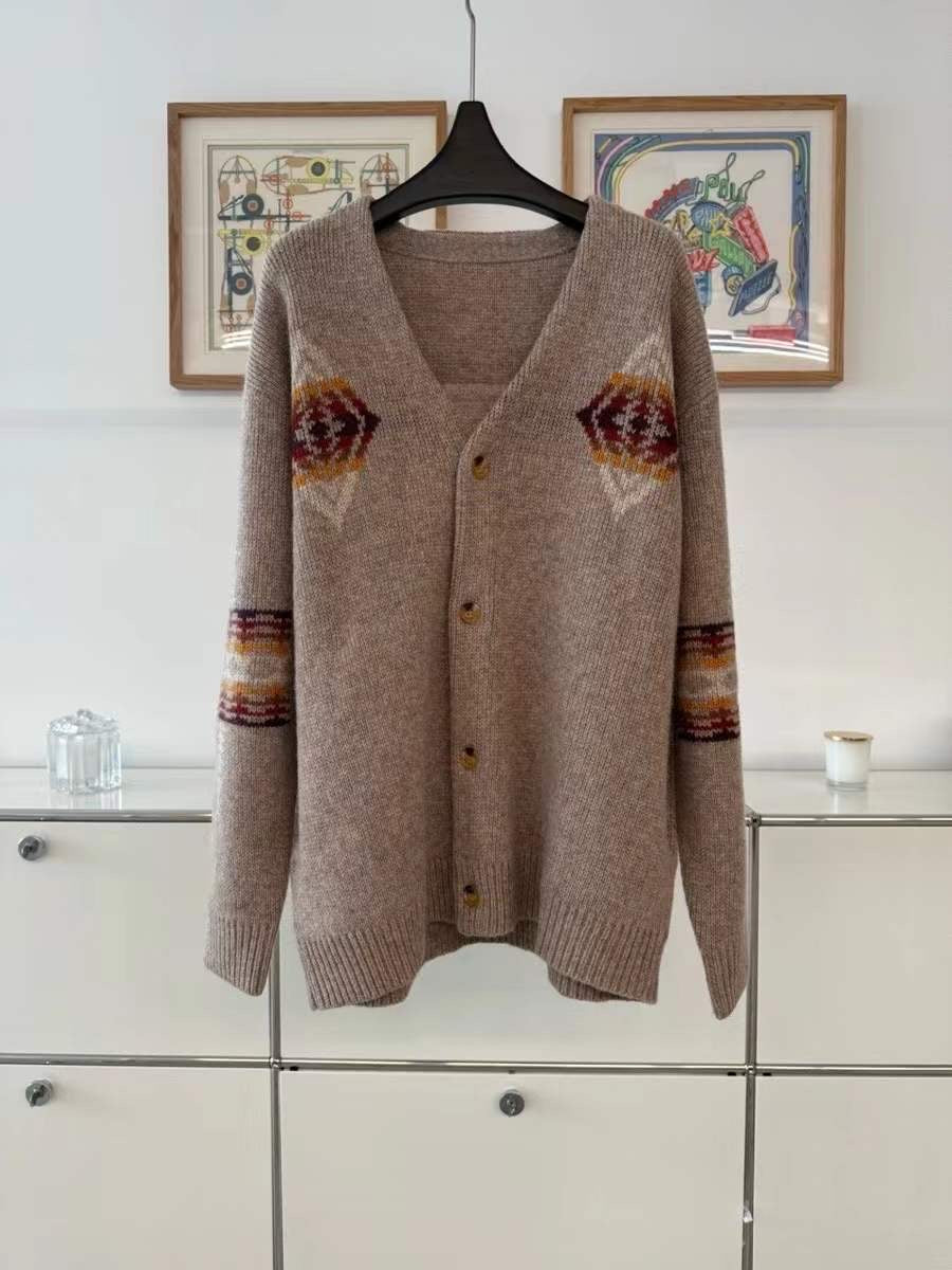 【212Bleecker Luxe】🧡 Earth Gradation Wool Blend Cardigan(アース・グラデーション・ウールブレンド・カーディガン)