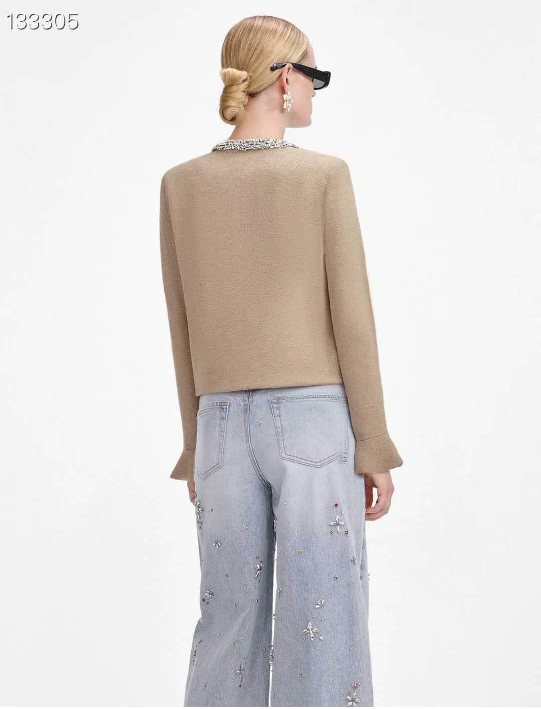 【212Bleecker Luxe】Elena Jewel Neck Knit Jacket(エレナ・ジュエルネック ニットジャケット)