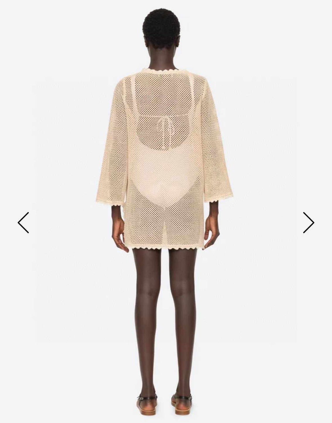 【212bleecker】Sea sally Crochet Long Sleeve Mini Dress