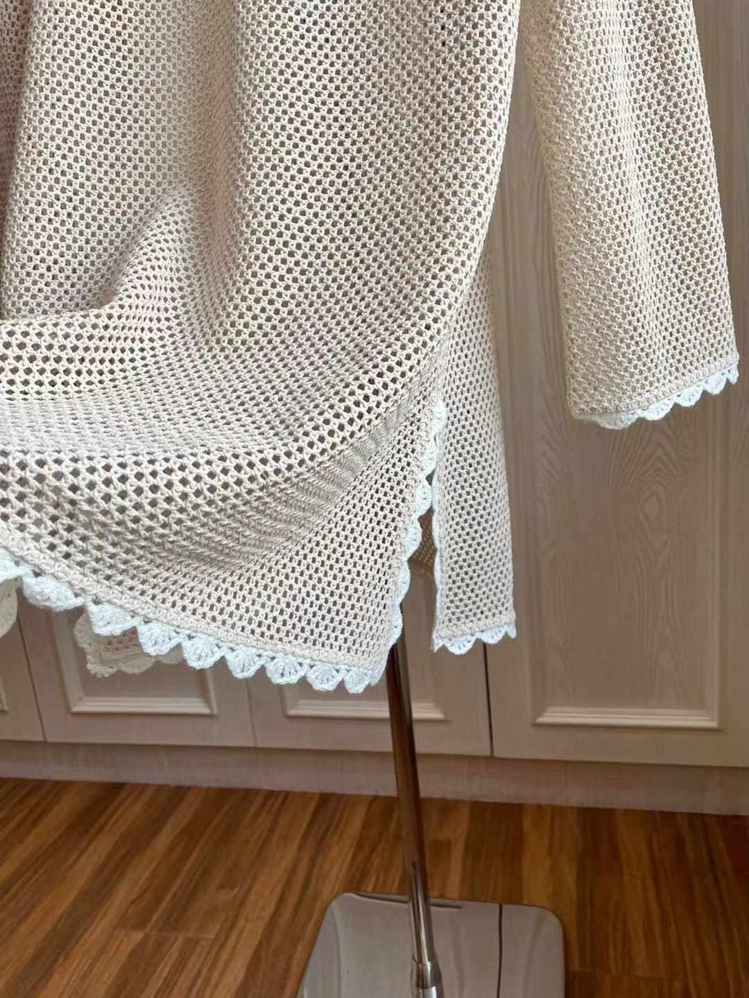 【212bleecker】Sea sally Crochet Long Sleeve Mini Dress