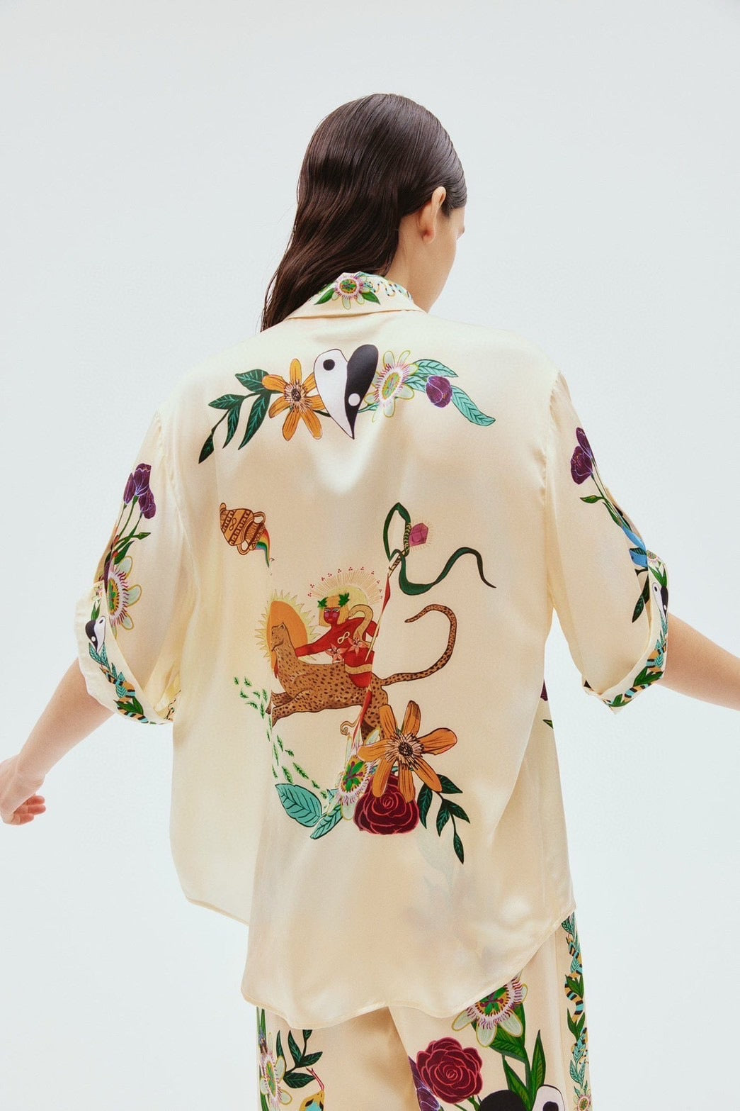 【212bleecker】Floral Art Silk Shirt