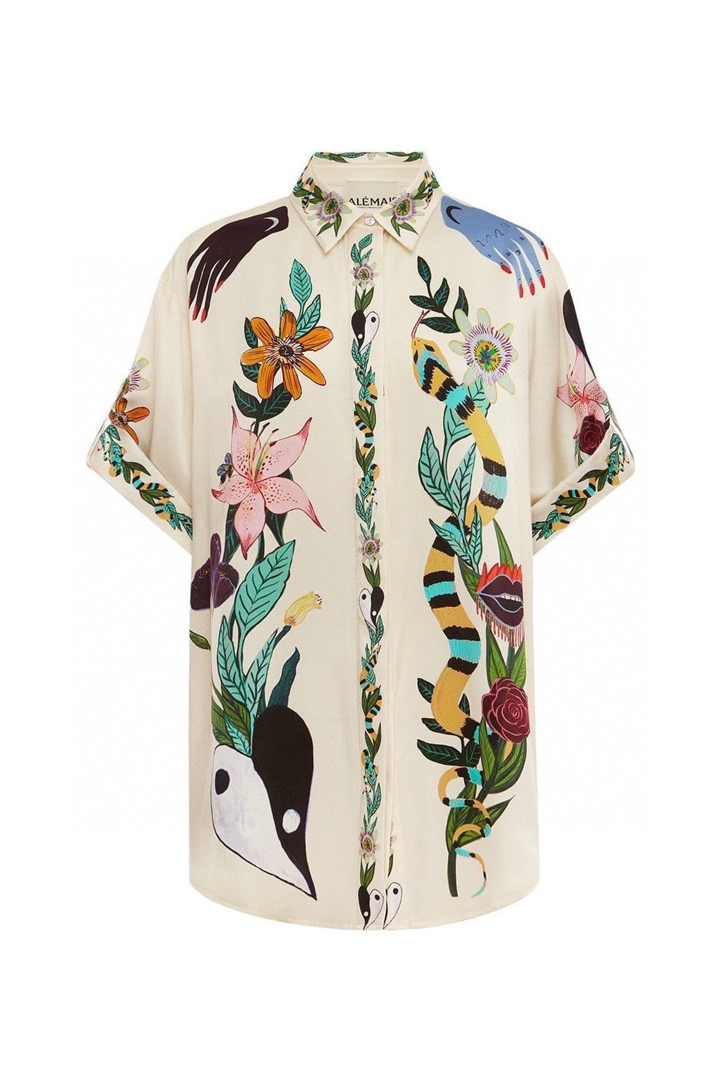 【212bleecker】Floral Art Silk Shirt