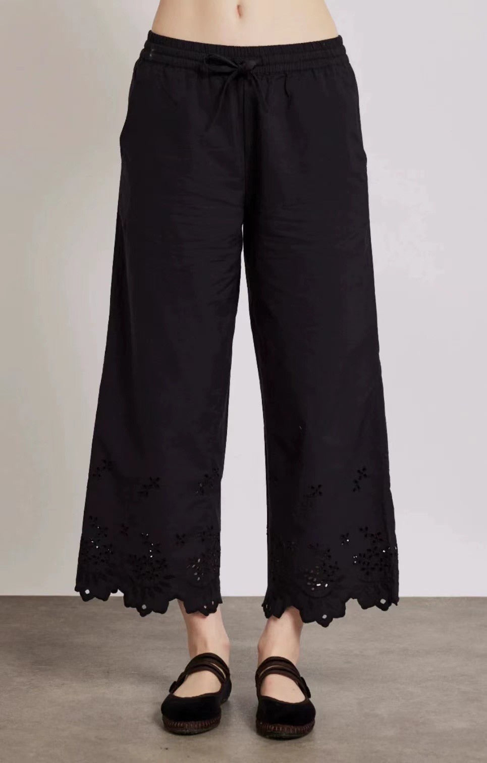 【212bleecker】Embroidered Eyelet Wide-Leg Pants