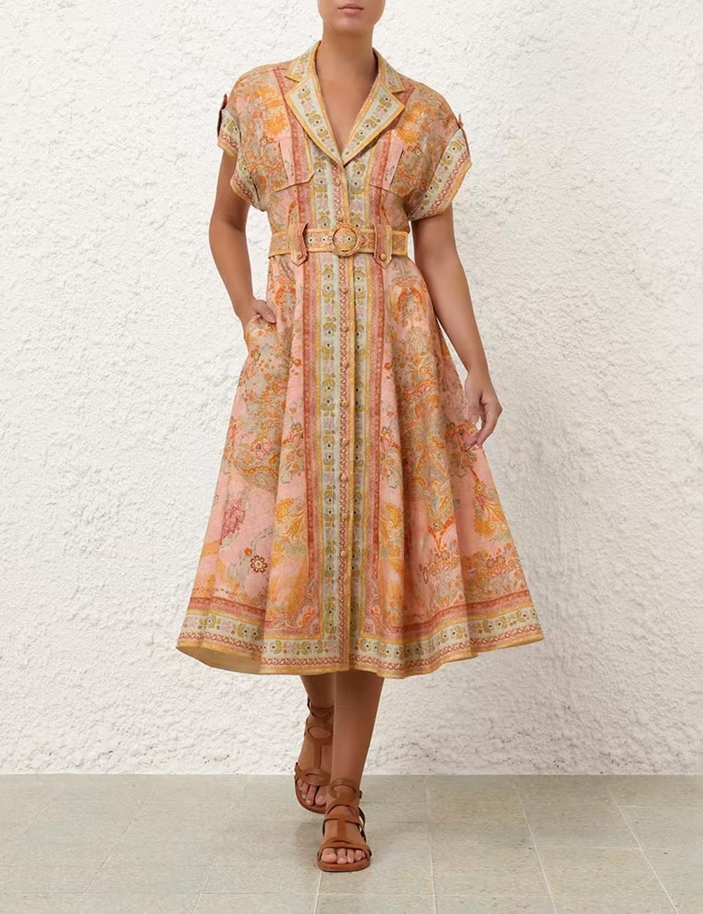 【212bleecker】Vintage Paisley Button-Down Dress