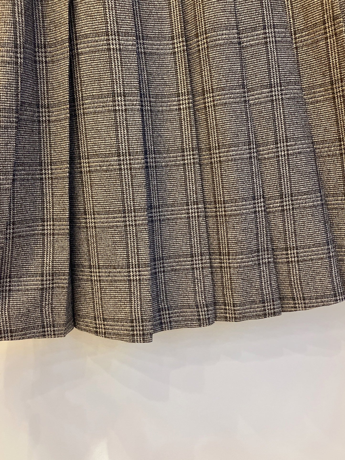 【212bleecker】DOOR check skirts/グレンチェック・ボックスプリーツスカート(ベルト付き)