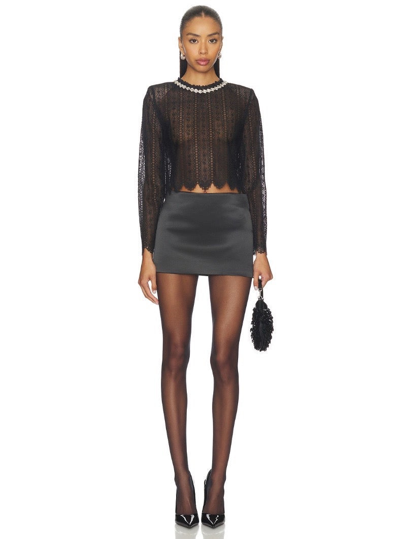 【212Bleecker Luxe】Anaelle Bijou Lace Blouse(アナエル ビジュー レース ブラウス)
