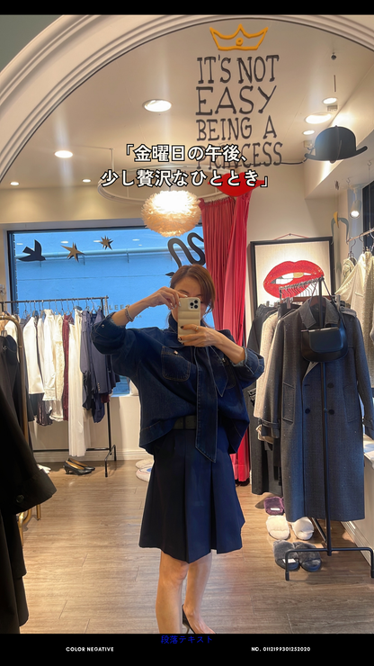 【212bleecker】Gabrielle Bow Denim Color Shirt Jacket（ガブリエル・ボウ・シャツジャケット）