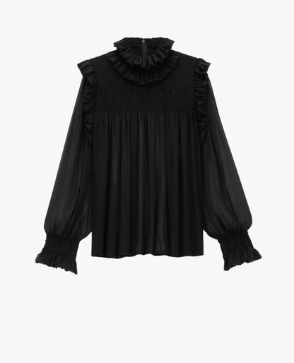 【212Bleecker Luxe】Amelie Shirring Frill Blouse