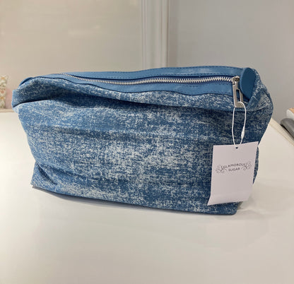 【212Bleecker Luxe】Lina Knit Tote Blue Bag