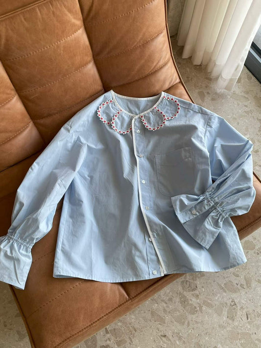 Margot Embroidered Collar Blouse（マルゴ エンブロイダリー カラー ブラウス）