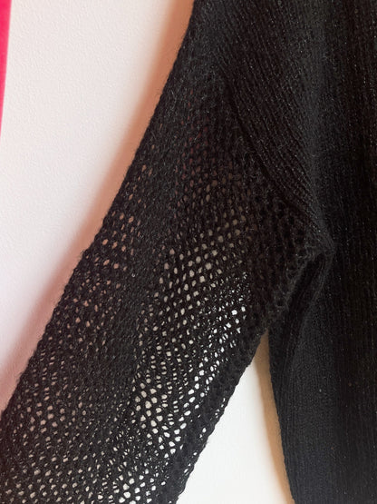 【212Bleecker Luxe】Elise Black Loose Knit Pullover／スパンコール付きルーズニットプルオーバー