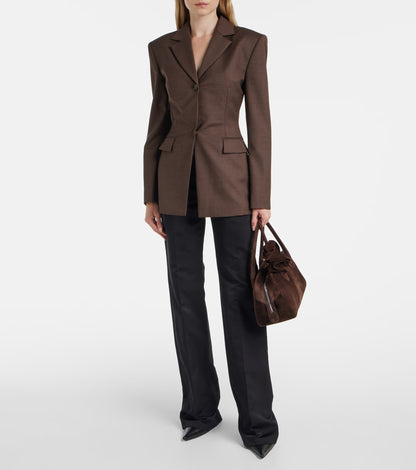 【212Bleecker Luxe】Gabrielle Dark Brown Tailored Jacket（ガブリエル・ダークブラウン・テーラード・ジャケット）