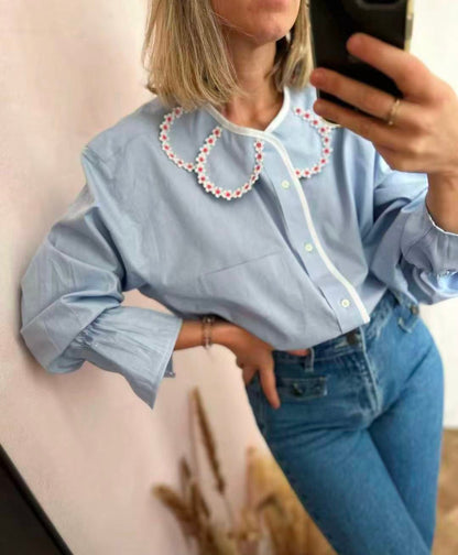 Margot Embroidered Collar Blouse（マルゴ エンブロイダリー カラー ブラウス）