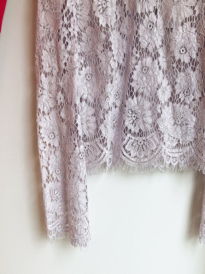 【212Bleecker Luxe】Purple Lace Blouse／フローラルレースブラウス