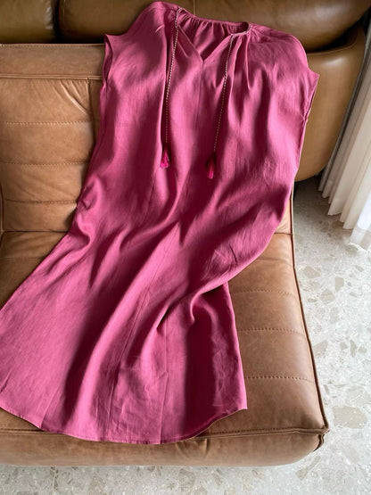 【212Bleecker Luxe】Celestine Rose Linen Dress（セレスティン・ローズリネンドレス）