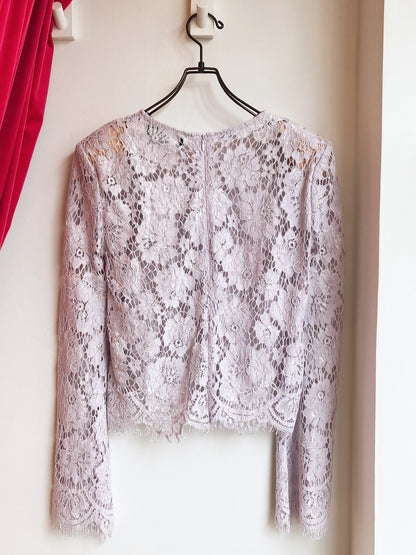 【212Bleecker Luxe】Purple Lace Blouse／フローラルレースブラウス