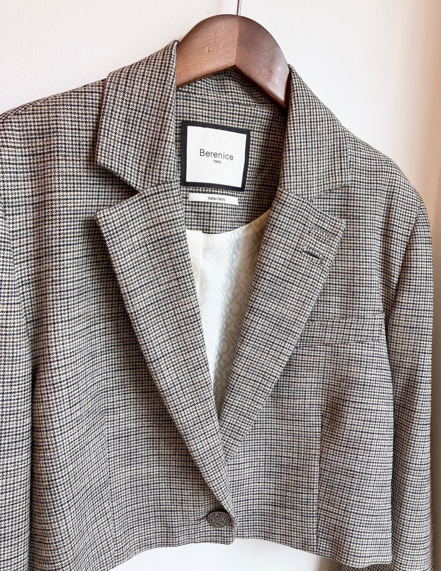 【Berenice】VANILLA Cropped Glen Check Jacket（ヴァニラ・クロップド・グレンチェック・ジャケット