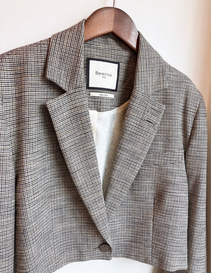 【Berenice】VANILLA Cropped Glen Check Jacket（ヴァニラ・クロップド・グレンチェック・ジャケット