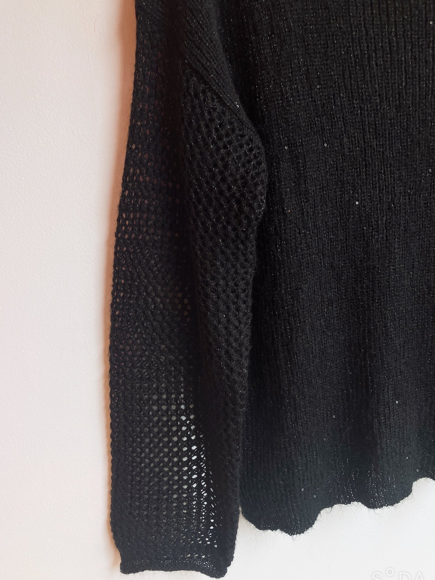 【212Bleecker Luxe】Elise Black Loose Knit Pullover／スパンコール付きルーズニットプルオーバー
