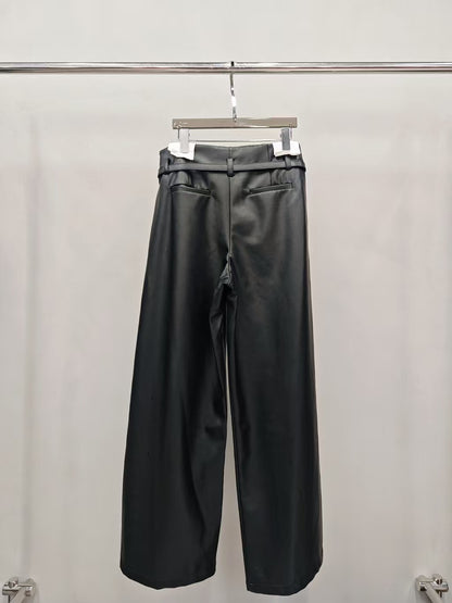 【212Bleecker Luxe】Camille Belted Leather Pants（カミーユ ベルテッド レザーパンツ）