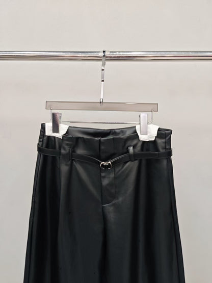 【212Bleecker Luxe】Camille Belted Leather Pants（カミーユ ベルテッド レザーパンツ）