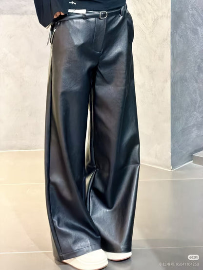 【212Bleecker Luxe】Camille Belted Leather Pants（カミーユ ベルテッド レザーパンツ）