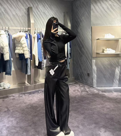 【212Bleecker Luxe】Camille Belted Leather Pants（カミーユ ベルテッド レザーパンツ）