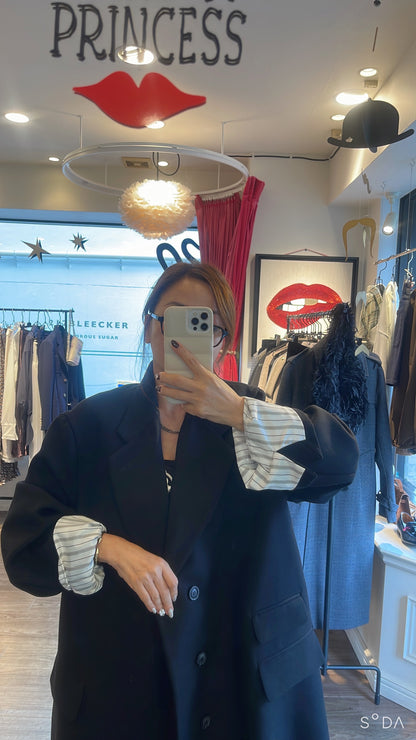 【212bleecker】Isabelle Black Oversized Coat／ブラック オーバーサイズコート