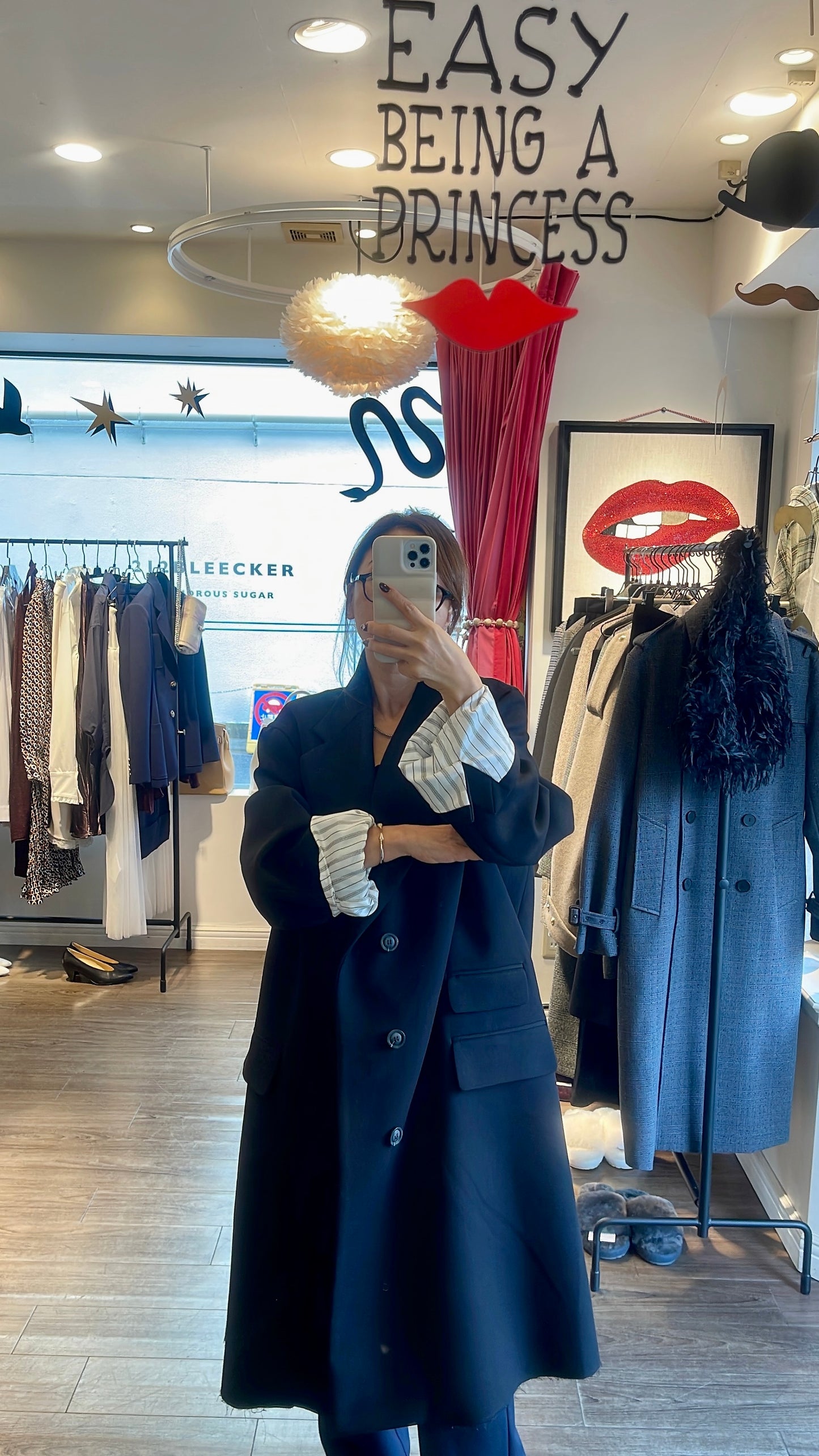 【212bleecker】Isabelle Black Oversized Coat／ブラック オーバーサイズコート
