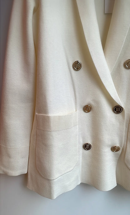 【212bleecker】Isabelle White Double Knit Jacket ダブルブレストニットジャケット