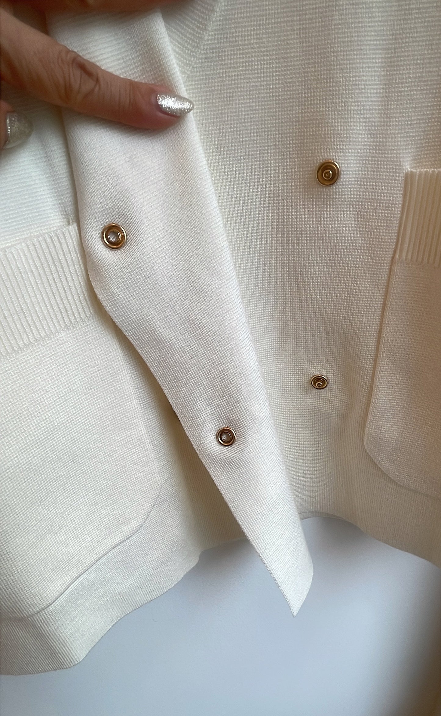 【212bleecker】Isabelle White Double Knit Jacket ダブルブレストニットジャケット