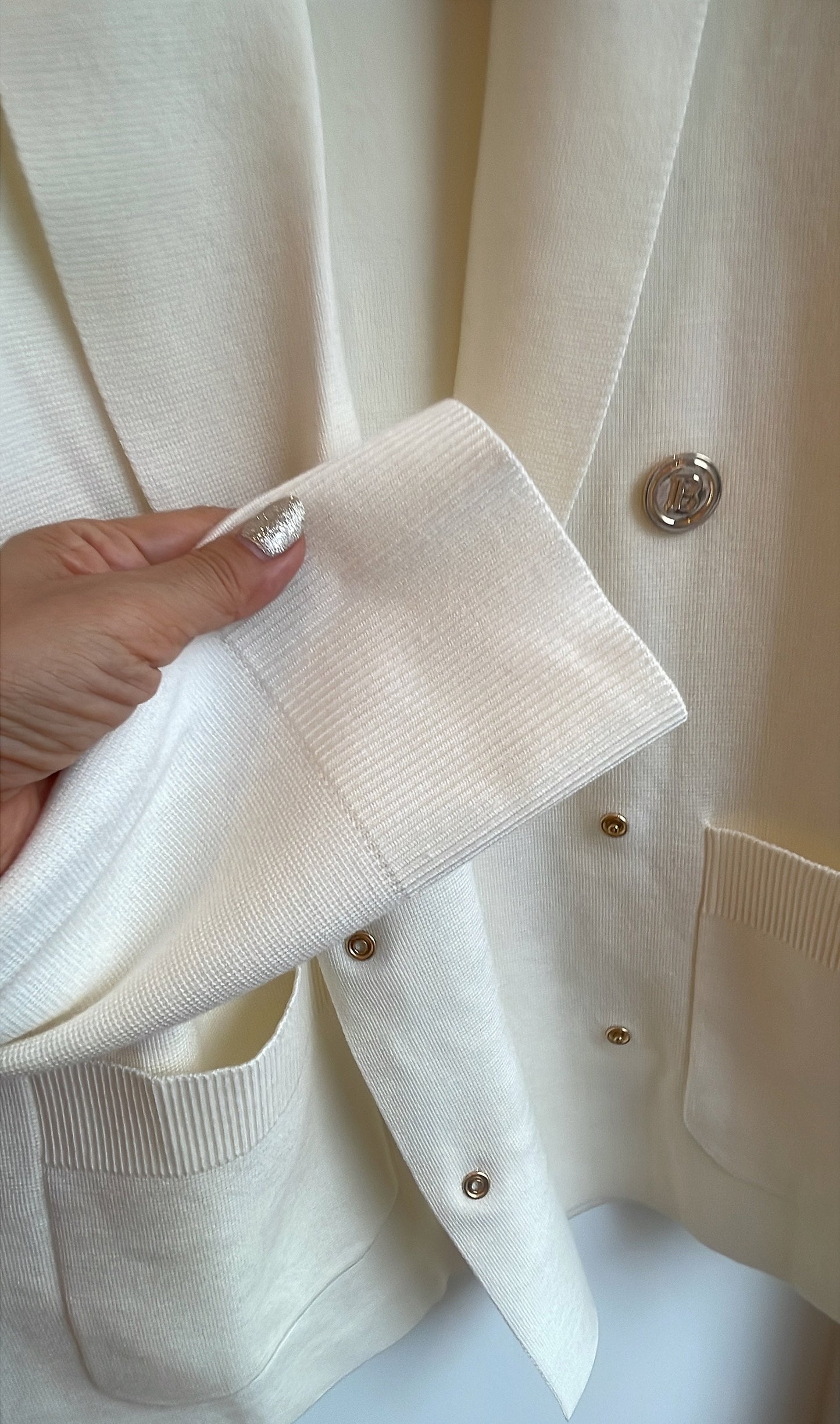 【212bleecker】Isabelle White Double Knit Jacket ダブルブレストニットジャケット
