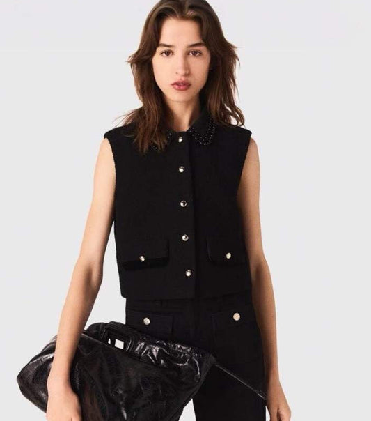 【212Bleecker Luxe】Amelie Beaded Collar Vest（アメリ ビーズドカラー ベスト）
