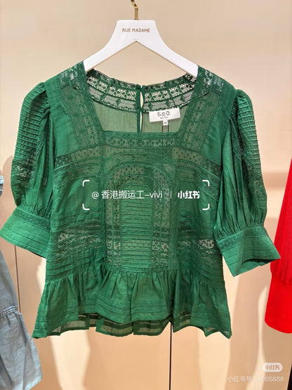 【212Bleecker Luxe】Estelle Romantic Lace Blouse（エステル・ロマンティック・レース・ブラウス）