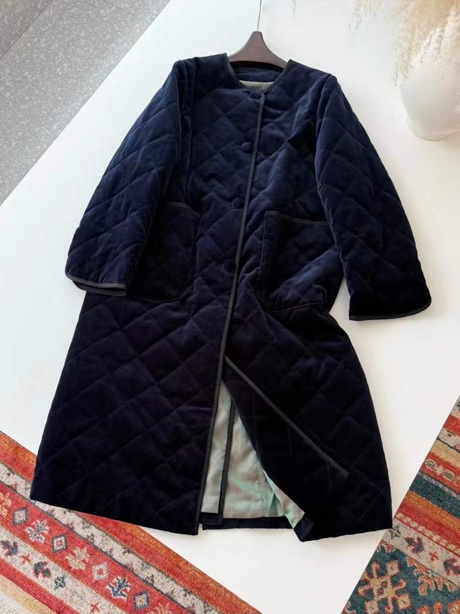 【212Bleecker Luxe】🖤 Velvet Quilted Long Coat（ベルベット・キルティング・ロングコート）