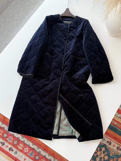 【212Bleecker Luxe】🖤 Velvet Quilted Long Coat（ベルベット・キルティング・ロングコート）
