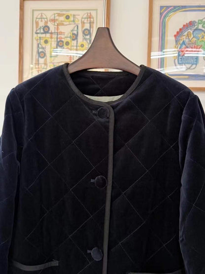 【212Bleecker Luxe】🖤 Velvet Quilted Long Coat（ベルベット・キルティング・ロングコート）