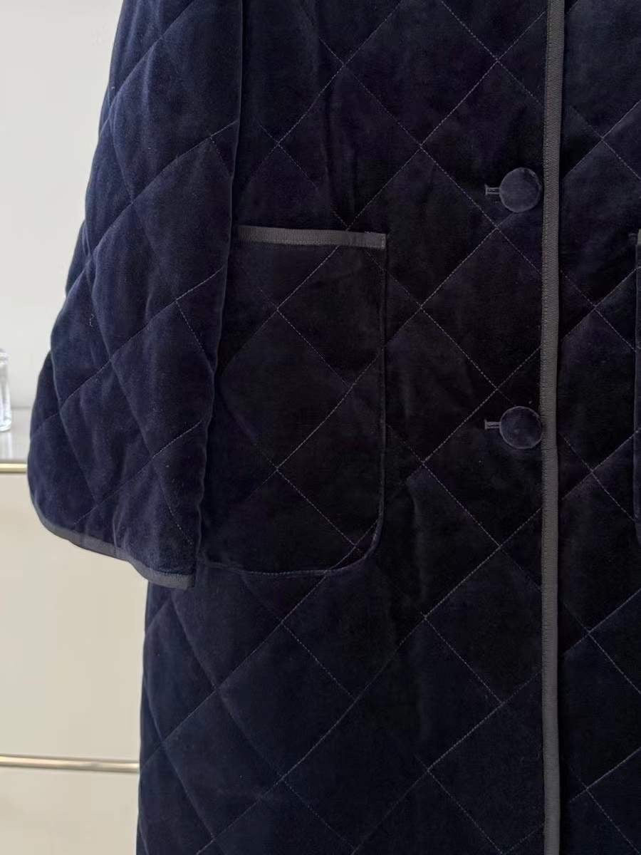 【212Bleecker Luxe】🖤 Velvet Quilted Long Coat（ベルベット・キルティング・ロングコート）