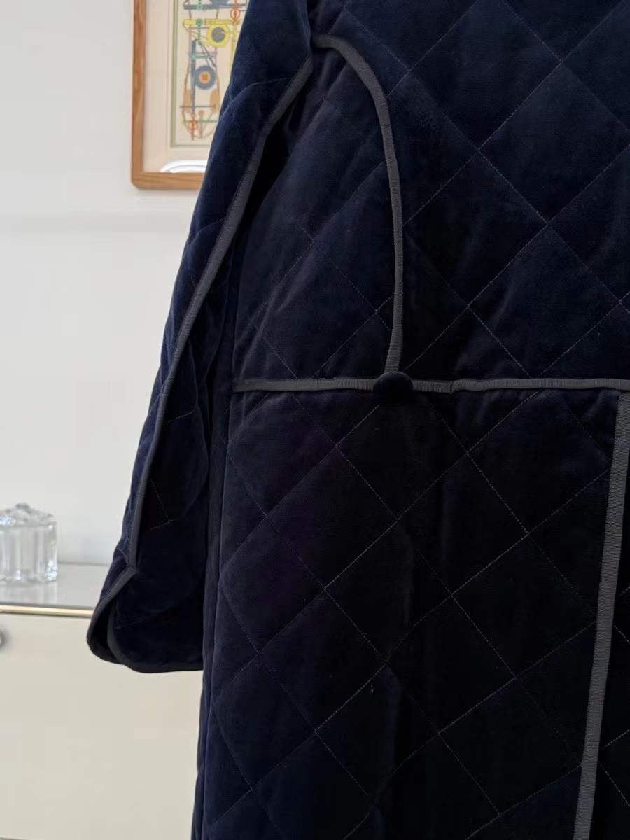 【212Bleecker Luxe】🖤 Velvet Quilted Long Coat（ベルベット・キルティング・ロングコート）