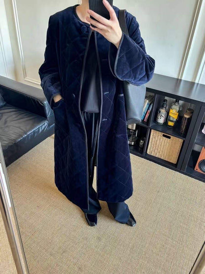 【212Bleecker Luxe】🖤 Velvet Quilted Long Coat（ベルベット・キルティング・ロングコート）