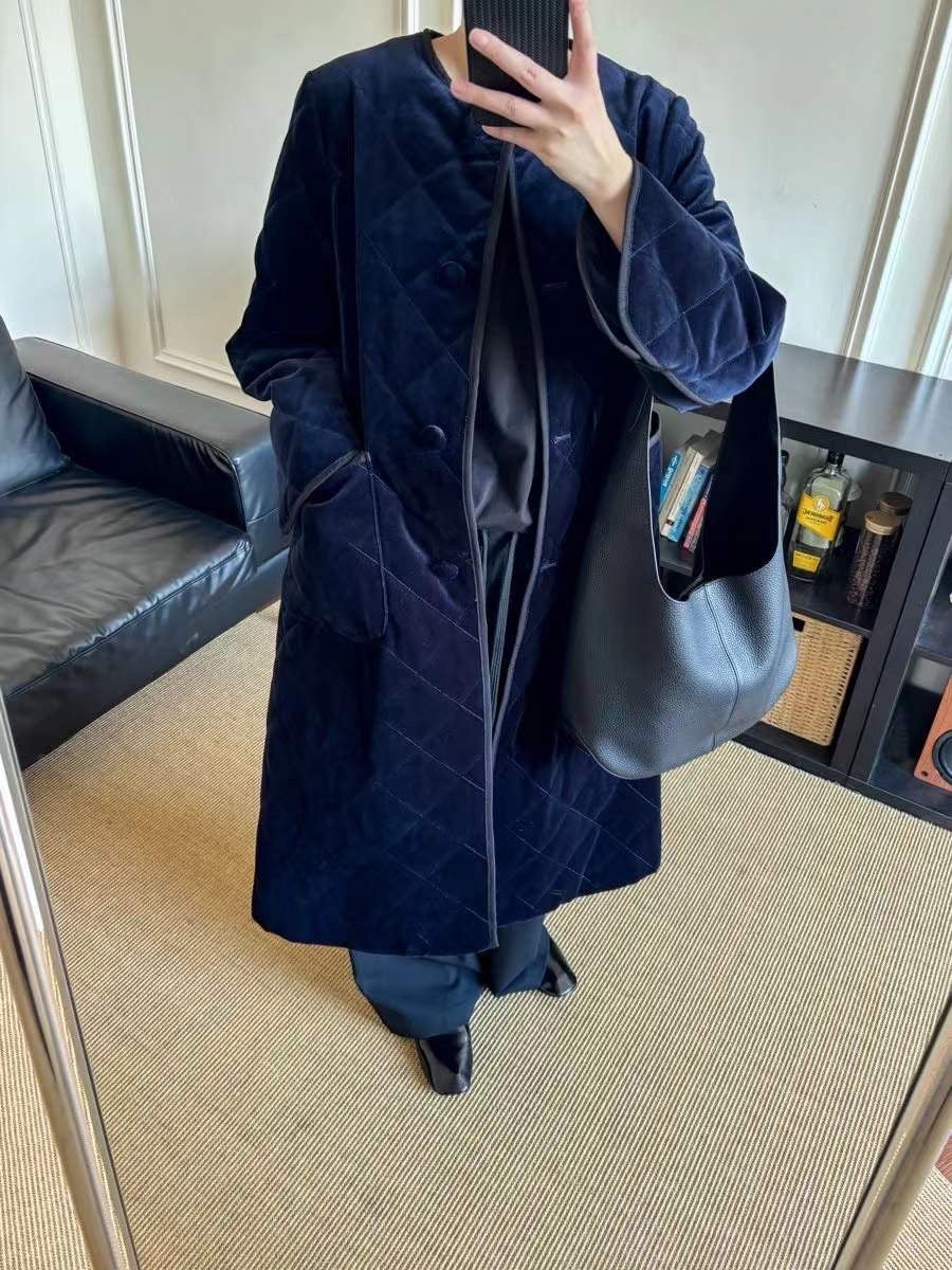 【212Bleecker Luxe】🖤 Velvet Quilted Long Coat（ベルベット・キルティング・ロングコート）